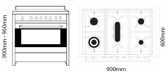 AR 900-GAS GAS dimensions